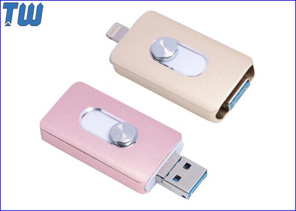 Cheap USB3.0 Flash Drives Sliding Button Control 3 Kinds of USB Interface for sale
