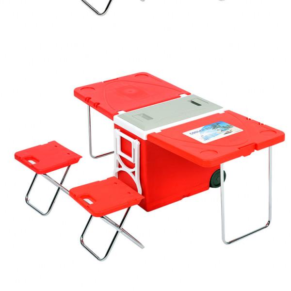 Cheap Two Wheeled Collapsible Handcart Picnic Folding Table for sale