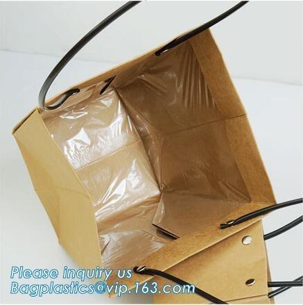 Cheap Logo Personalized Portable Bouquet Flower Carrier Gift Packing Paper Bag,Kraft Paper Laminated Pp Woven Paper Bag Flower for sale