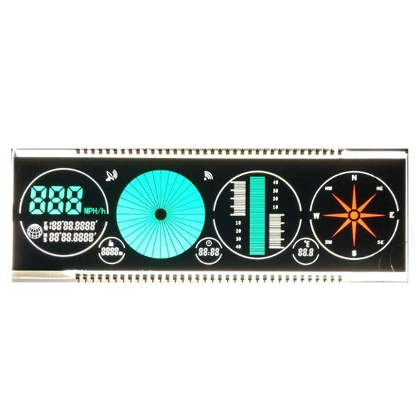 Cheap White Blue Backlight Monochrome LCD Screen VATN With Green Red Silk Printing for sale