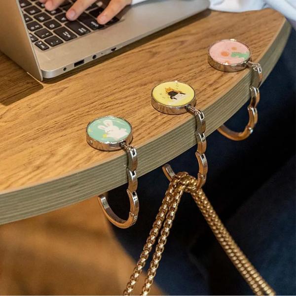 Cheap Folding Purse Table Hook Handbag Holder Custom Logo Bag Hanger for sale
