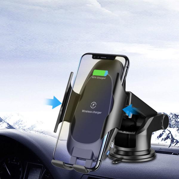 Cheap Auto Clamping 10W Car Cellphone Wireless Charger With Suction Cups for sale