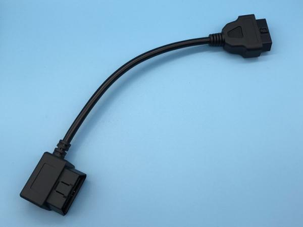Cheap OBD2 OBDII 16-Pin J1962 Right Angle Male to Female Extension Round Cable for sale