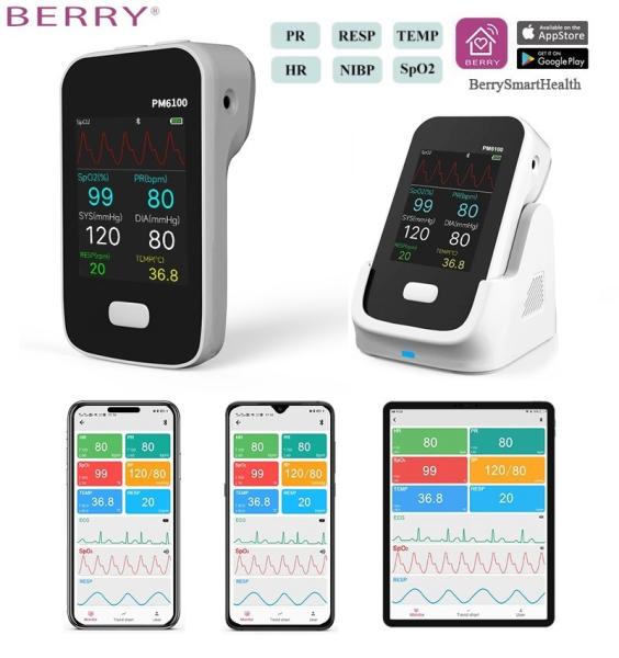 Cheap Li Battery Multi-Parameter Patient Monitor With Data Transfer To Bluetooth for sale