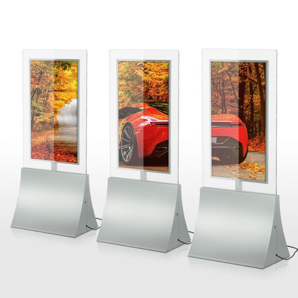 Cheap Clear 8mm Glass Frame 55" Digital Display Multi Media Player Dual Screens for sale
