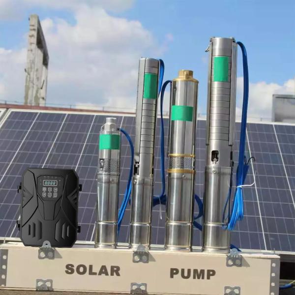 Cheap DC 48V Solar Powered Water Pump 3 Inch Deep Well Submersible Pumps With MPPT Controller for sale
