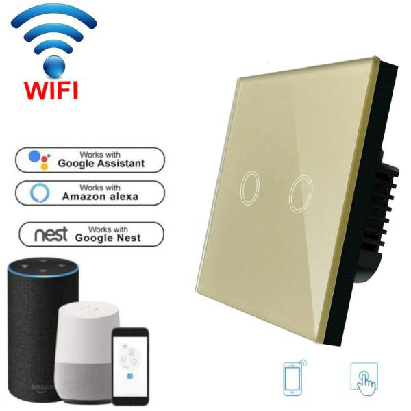 Cheap Touch Switch Wireless Wifi Light Switch EU Standard Smart Switch 90-240V support Alexa/google home for sale