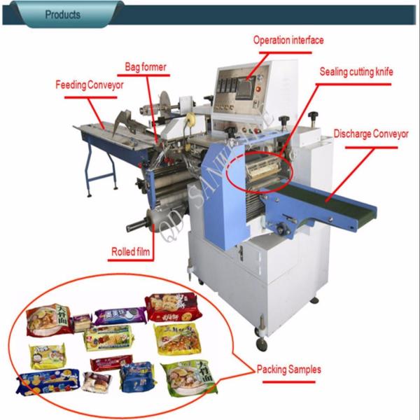 Cheap Swf 590 Baked Food  Flow Wrap Packing Machine Horizontal Packing Wrapping Machine for sale