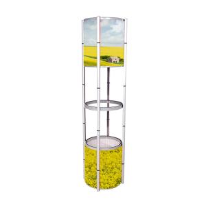 China Aluminum Portable Display Counter Spiral Tower System With Spot Light / LED on sale