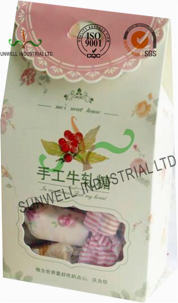 Cheap Offset Printing Cardboard Candy Packaging Boxes With Clear PVC Window for sale