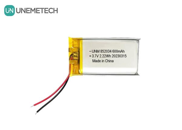 Cheap 3.7V 600mAh 852034 Rechargeable Custom Lithium Polymer Battery For Headsets for sale