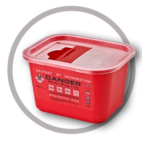 Cheap 2 Litre Sharps disposal container, Sliding Lid, Red sharps containers - WinnerCare for sale