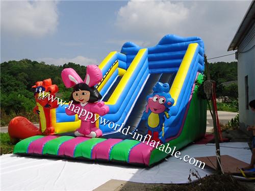 Cheap bounce round inflatable water slide , inflatable dry slide for sale