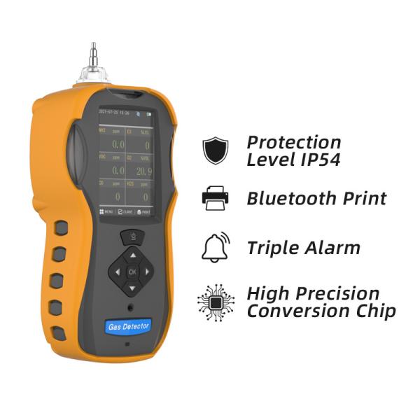 Cheap TFT LCD Display CO H2S CO2 pid voc NH3 NO2 SO2 Portable Multi Gas Detector For Gas Leak Test for sale