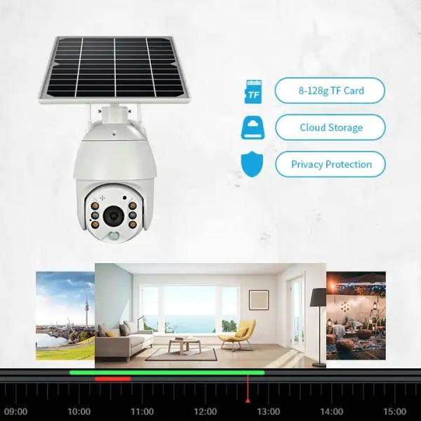 Cheap 1080P 4MP 4G Solar Powered Security Camera IP PTZ With Battery for sale