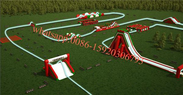 Cheap largest inflatable obstacle course inflatable 5k hung-ho run for sale