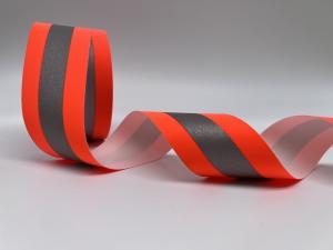 China Silver Orange Fire Resistant Reflective Fabric Tape Applied To Firefighting Clothing on sale