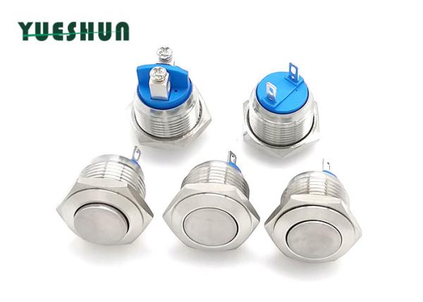 Cheap Stainless Steel Momentary Normally Open Push Button Switch Screw / Pin Terminal for sale