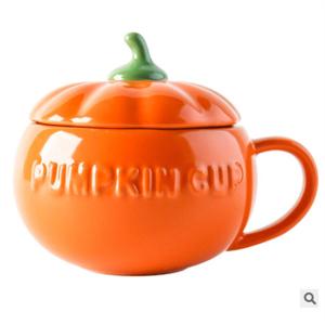 Best Halloween Christmas Ceramic Pumpkin Soup Bowls Polished With Lid And Spoon wholesale