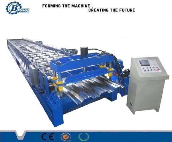 Cheap 8 - 25m / min Speed Metal Deck Roll Forming Machine For Steel Floor Deck System for sale