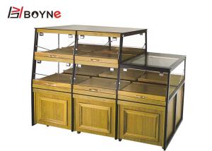 China Two Side Opened Bakery Pastry Display Case Wooden Base Cabinet on sale