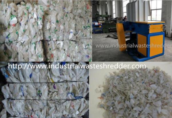Cheap Large Capacity Plastic Bottle Crusher Machine , Double Shaft Scrap Glass Bottle Shredder for sale