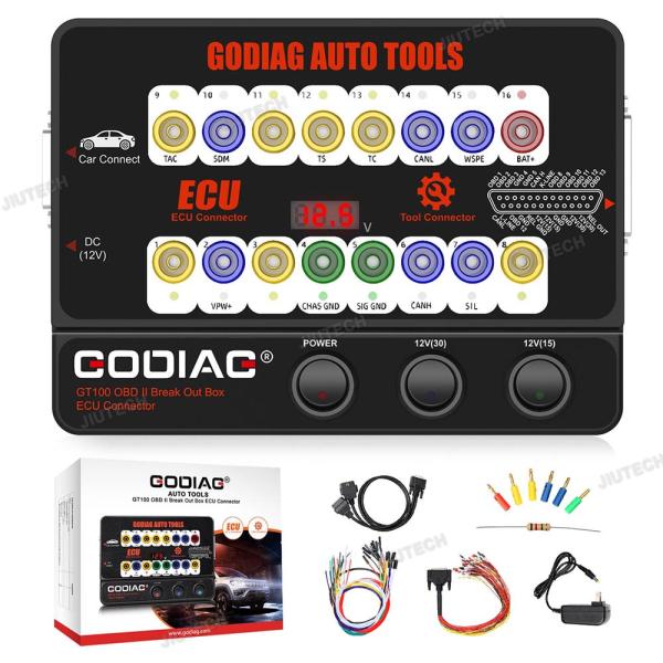 Cheap Godiag GT100+ GT100 Pro OBDII Breakout Box ECU Bench Connector Adds Electronic Current Display and CANBUS Protocol for sale