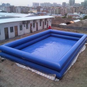 China Amusement Park Tarpaulin Portable Water Pool Rectangle Blow Up Pool on sale