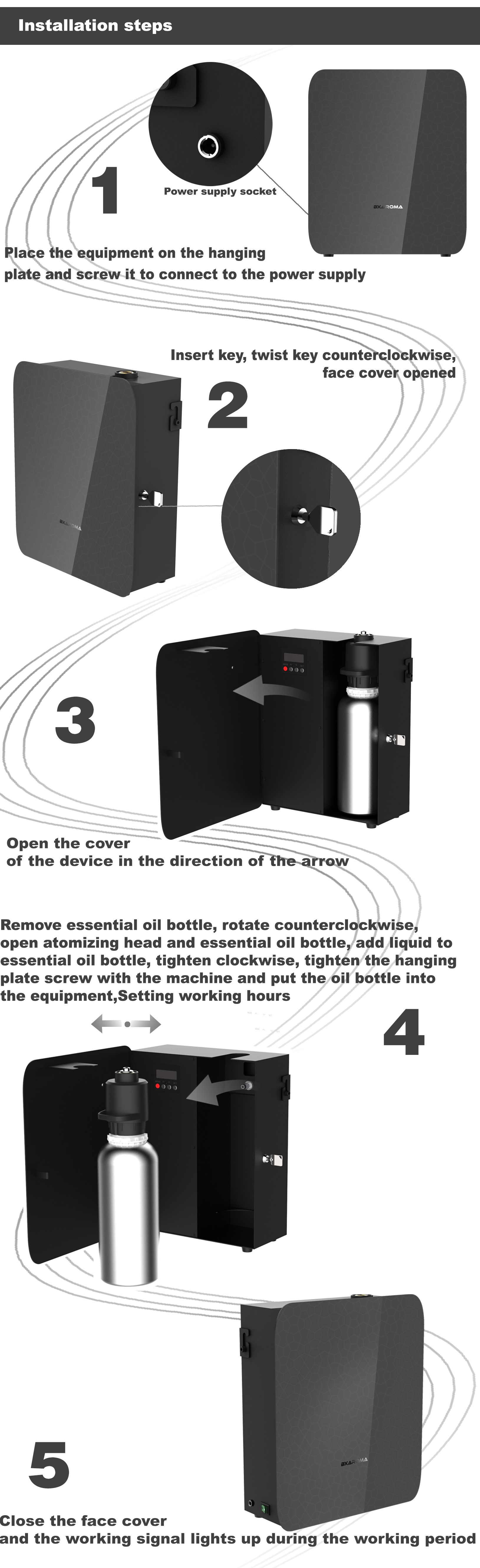 X2000 Commercial Scent Diffuser Machine HVAC Wall Mounted Aroma Diffuser FCC