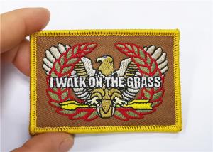 Merrow Border Embroidered Uniform Patches On Shoulder Hook And Loop Backing