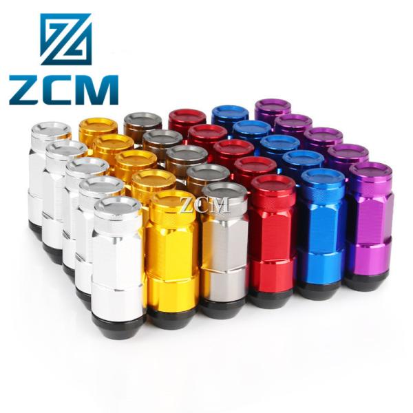 Cheap Length 52mm PPAP CNC Machined Parts Laser Engraved Locking Lug Nuts for sale