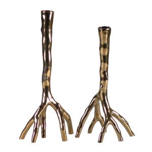 China Tree Root Flower Design 350mm Dining Table Candle Holder on sale