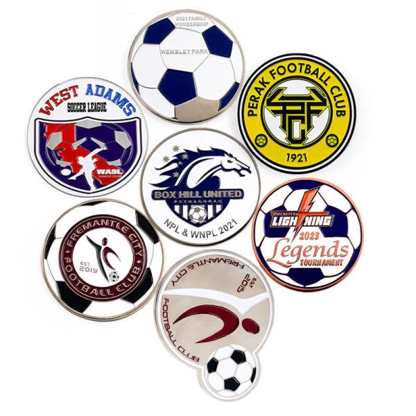 Cheap Custom Football Lapel Pin Badges Hard Enamel Auto Badges And Emblems for sale