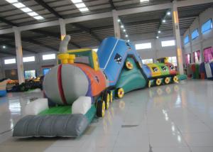 China Smooth Funny Inflatable Obstacle Courses High Durability 14 X 1.8 X 3.3m Customized on sale
