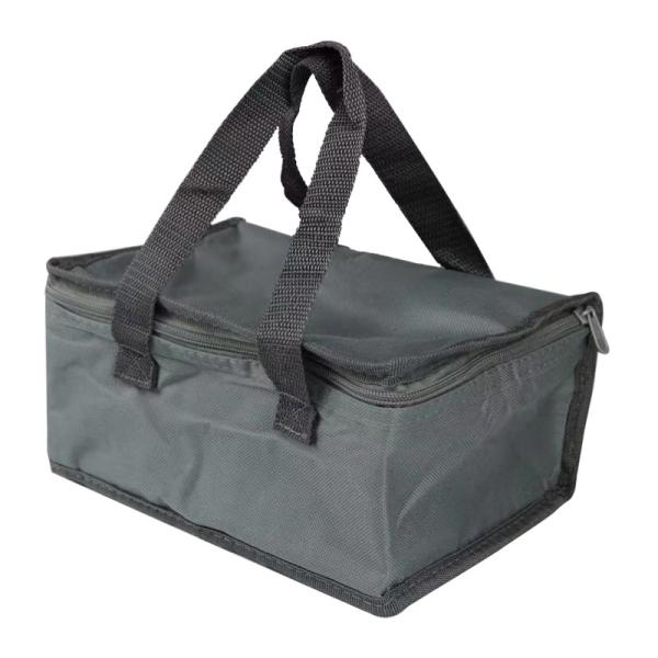 Cheap Oxford Fabric Eco Friendly Insulated Lunch Bag OEM Built-In Mesh Pocket Grey for sale
