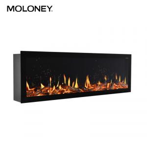 Best 75inch Fake Log Fire Real Flame Effect Flush Mount Electric Fireplace No Heat wholesale