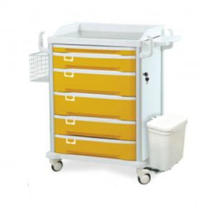 Best ICU dressing medication Yellow Mobile ABS Medical Trolley Cart wholesale