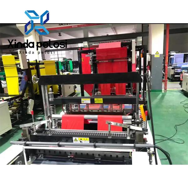 Cheap Double Lines Hot Cutting Polythene Shopping Bag Making Machines Middle Speed for sale