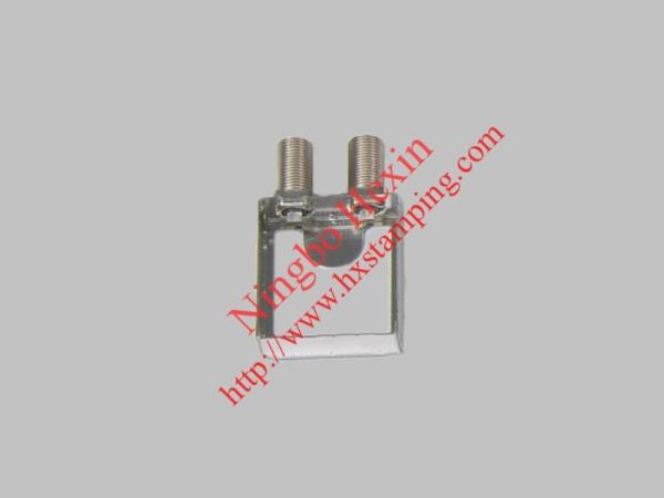 Cheap two  f connector with tinplate shielding case for sale