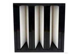 China Sleant Polyurethane Adhesive V Cell Filter with High Dust Holding Capacity on sale
