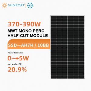 China Sunport C6 III MWT Mono Half Cut Solar Cell Module Panel Array Eff. 20.9% 370w 375w 380w 385w 390w on sale