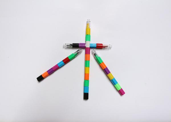 Cheap Colorful Stacker Swap 8 Color Section Building Block Non-Sharpening Pencil multifunction Bullet pencil For Kids for sale
