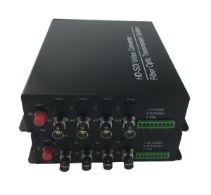 4Ch 1080P HD SDI To Fiber Converter With RS485 Reverse Data , One SDI Loop Out