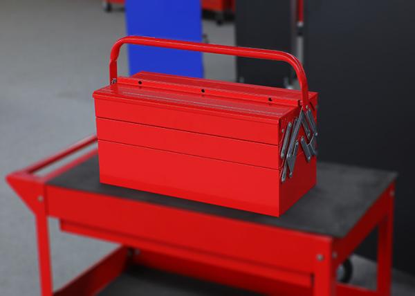 Cheap 450mm Professional Red / Black Portable Tool Chest To Store Tools With 5 Trays for sale