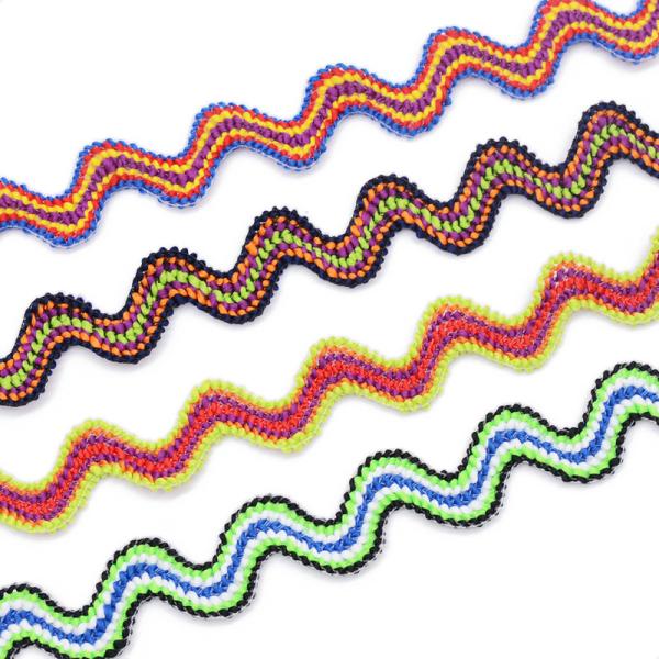 Cheap 100% Polyester Zig Zag Rick Rack Trim 2cm Width for sale