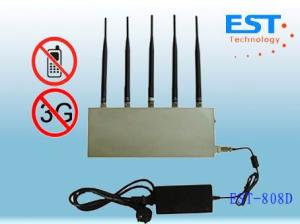 5 Antenna 33dBm Cell Phone Signal Jammer / Blocker EST-808D For Custom
