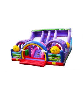 Best Customize Large Two Lane Slides Purple Inflatable Bouncer Slide wholesale
