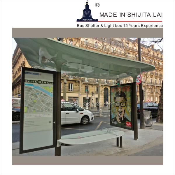 Cheap Rectangle ISO9001 L4000mm Modern Bus Shelter for sale