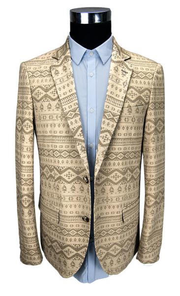 Cheap Custom Printed Suit 100% Cotton Jacket Beige Custom Made Size Breathable for sale