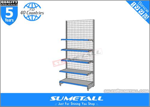 Cheap Custom Multi Tiered Shop Display Shelf Removable With Grid Wire Mesh Backing for sale